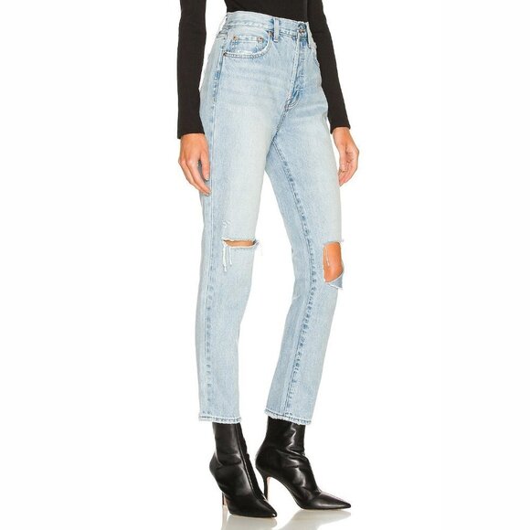 NWT Pistola light wash blue denim high rise slim fit straight jeans, 30 - Picture 7 of 15